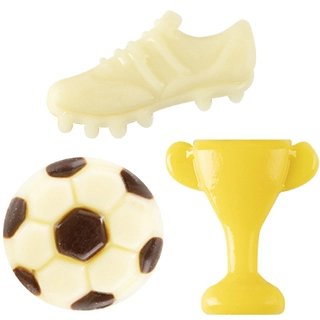 Sjokoladepynt fotball ass. - 144stk Fra 1,8 til 2,7cm