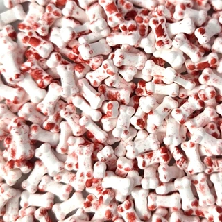 Sukkerpynt Halloween blodig bein - 1kg Ca. 7 x 15mm