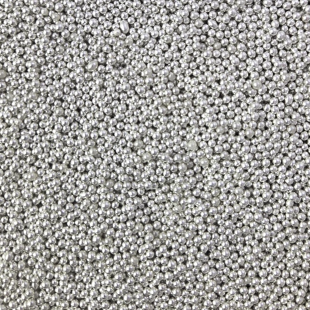 Strøssel metallisk sølv 2mm - 1kg 