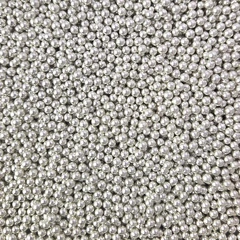 Strøssel metallisk sølv 4mm - 1kg