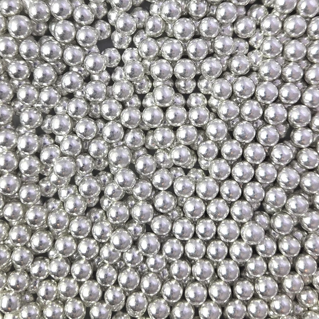 Strøssel metallisk sølv 7mm - 1kg 