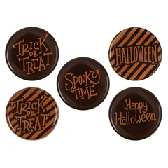 Halloween skilt mørk sjoko Ø3cm - 175stk