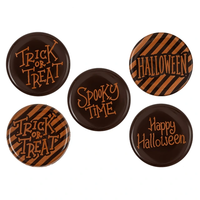 Halloween skilt mørk sjoko Ø3cm - 175stk 