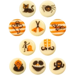 Halloween sjokoladeskilt ass. - 300stk Ø2cm
