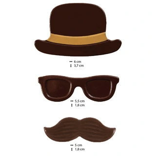 Farsdag hatt brille bart - 40 sett Fra 1,8 til 6cm