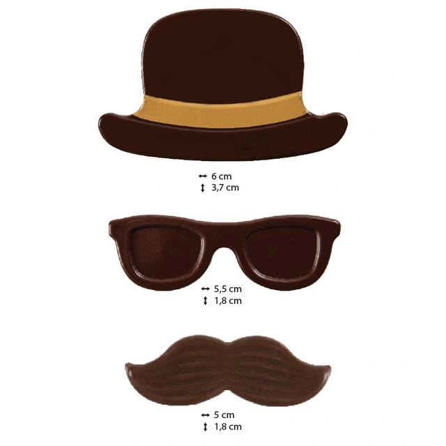 Farsdag hatt brille bart - 40 sett Fra 1,8 til 6cm 