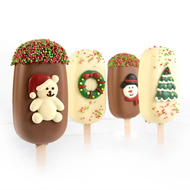 Julepynt hvit sjokolade ass. - 60stk 3 x 4cm 