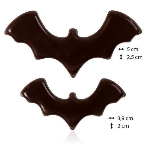 Flaggermus mørk sjokolade ass. - 150stk 2 x 3,9cm og 2,5 x 5cm 