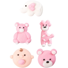 Dåpsfigur rosa i sukker 2,5cm - 112stk