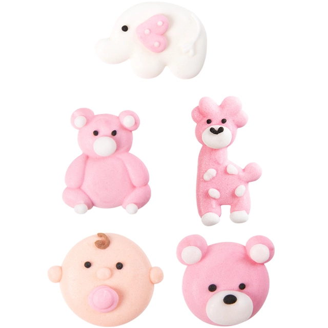 Dåpsfigur rosa i sukker 2,5cm - 112stk 