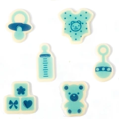 Dåp sjokoladeskilt blå ass. - 72stk