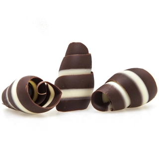 Sjokoladekrøll mørk/hvit - 200stk 1,5 x 2,5cm