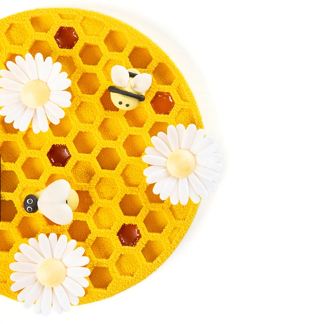 Waferblomst hvit/gul 4,5cm - 100stk 