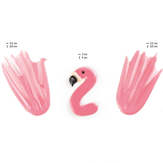Flamingo hvit sjokolade - 72 sett 3 x 4 og 3,5 x 6 