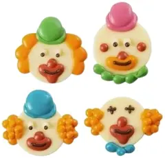 Klovn i hvit sjokolade Ø4cm - 80stk Assortert - UTGÅR