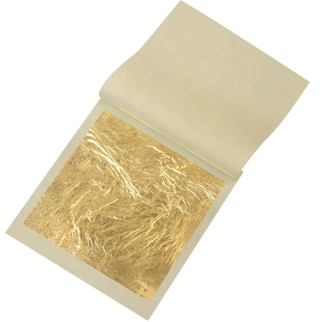 Bladgull spiselig 8x8cm - 25stk 24 karat 