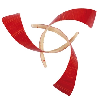 Krøll hvit sjokolade rød 9cm - 69stk