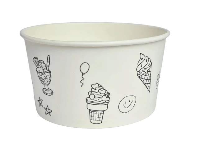 Isbeger papp 90ml - 2280stk ø7,3x4cm. 40 poser á 57stk.PE&PLA-fri 