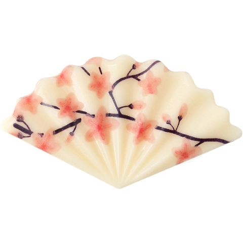 Sjokoladevifte hvit blomster - 100stk 3 x 5,5cm 