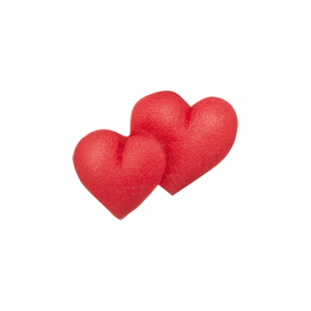 Marsipanhjerte rød duo 1,5cm - 400stk 