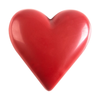 Sjokoladehjerte rød 6cm - 12stk