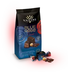Blue rose konfekt mørk Mørk sjokolade og hasselnøtt krem