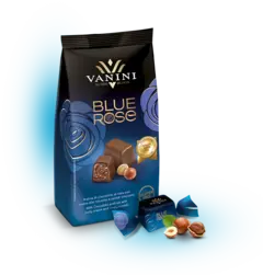 Blue rose konfekt melk Melkesjokolade og hasselnøtt krem