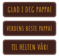 Sjokoladeskilt farsdag ass. - 200stk 4,5 x 1,3cm