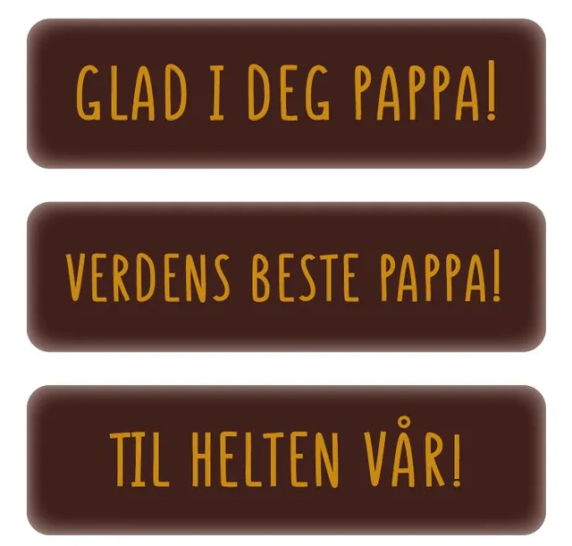 Sjokoladeskilt farsdag ass. - 200stk 4,5 x 1,3cm 