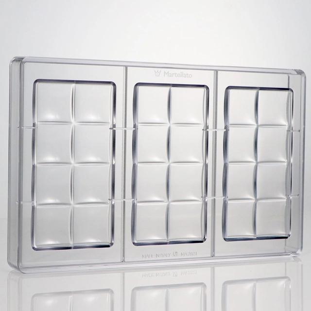 Støpeform sjokoladeplate polykarbonat 132 x 66 x H10mm - 80g x 3 