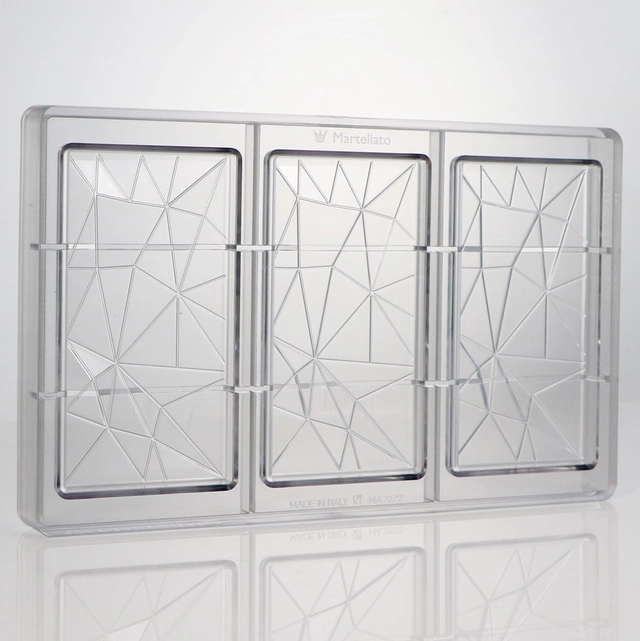 Støpeform sjokoladeplate polykarbonat 138 x 72 x H9mm - 86g x 3 