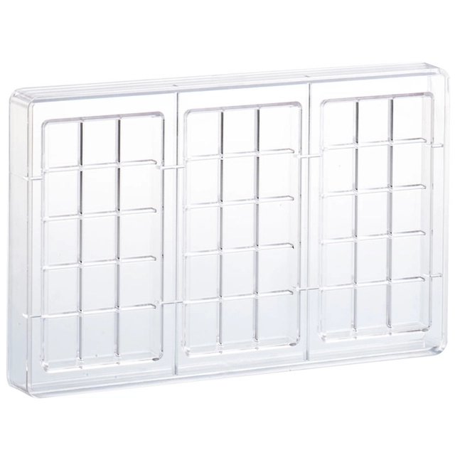 Støpeform sjokoladeplate polykarbonat 140 x 70 x H10mm - 102g x 3 