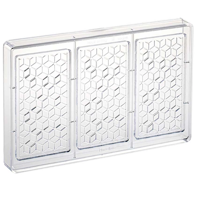 Støpeform sjokoladeplate polykarbonat 137 x 72 x H10mm - 100g x 3 