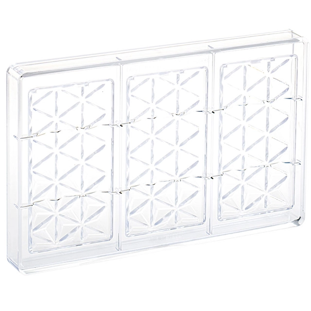 Støpeform sjokoladeplate polykarbonat 138 x 72 x H11mm - 80g x 3 