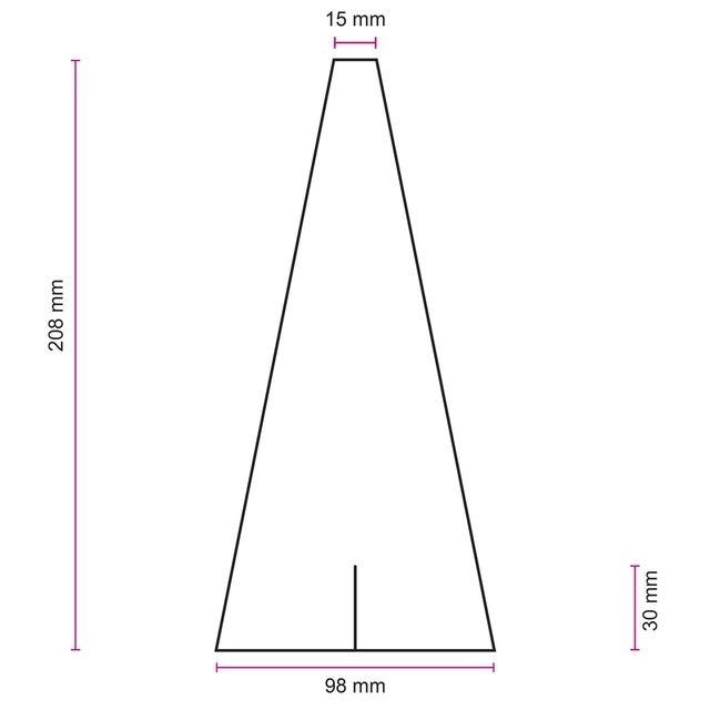 Croissant deigkutter singel 97 x 210mm Bredde inkl. håndtak: 46cm 