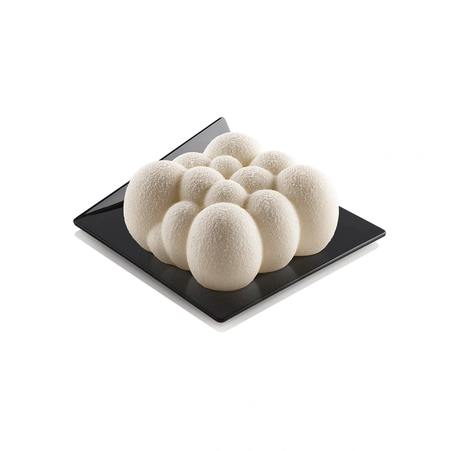 Monoporsjon brett 83x83mm - 100stk Sort plast, gjenbrukbar 