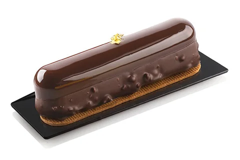 Monoporsjon brett 140x40mm - 100stk Sort plast, gjenbrukbar 