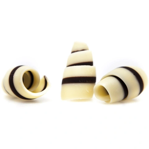 Sjokoladekrøll hvit/mørk  - 200stk 1,5 x 2,5cm 