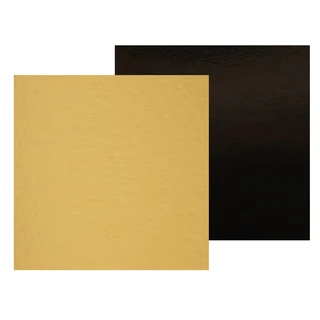 Kakebrett gull/sort 34x34cm - 50stk