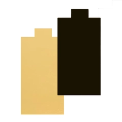 Kakebrett gull/sort 9,5x5,6cm - 200stk Med tunge, 1mm tykkelse