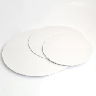 Cake board Ø25cm hvit - 1stk Kjerne av 3mm stiv MDF