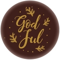 Sjokoladeskilt mørk God Jul - 200stk Ø2,5cm - assortert