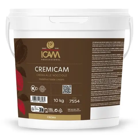 CremIcam Hasselnøtt krem 14% - 10kg Smørbar, rik aroma, blank overflate 