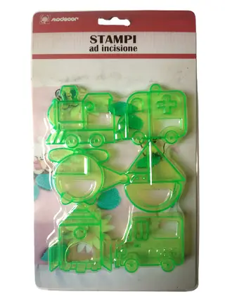 Utstikker transportmidler - 6stk 5/7x5/6cm,  ass. 