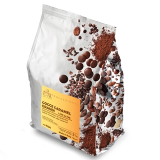 Sjokoladedråper karamell XL - 4kg Bakefast, 1.700 stk/kg ~ 0.6g stk 