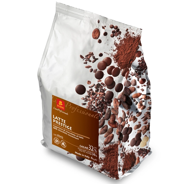 Prestige 32% sjokolade - 4kg Rund melkesmak og kakao, balansert 