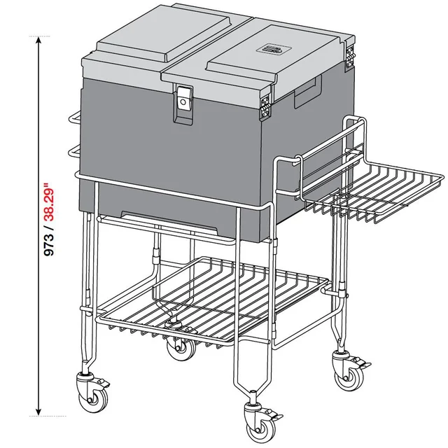 Coolbox Pans Tralle Praktisk, sammenleggbar, rustfritt stål 