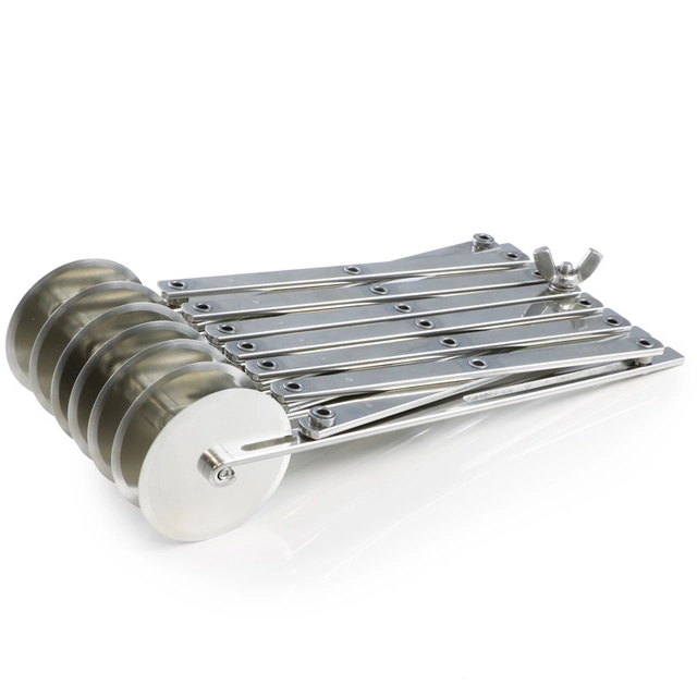 Deigkutter med 7 hjul - rette blader 1 til 12cm justering, Ø5,5cm hjul 