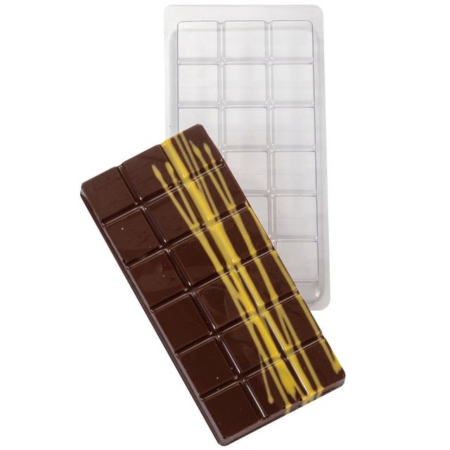 Sjokoladeplate thermo mould - 5stk 110 x 50 x H8mm - 45g x 5 