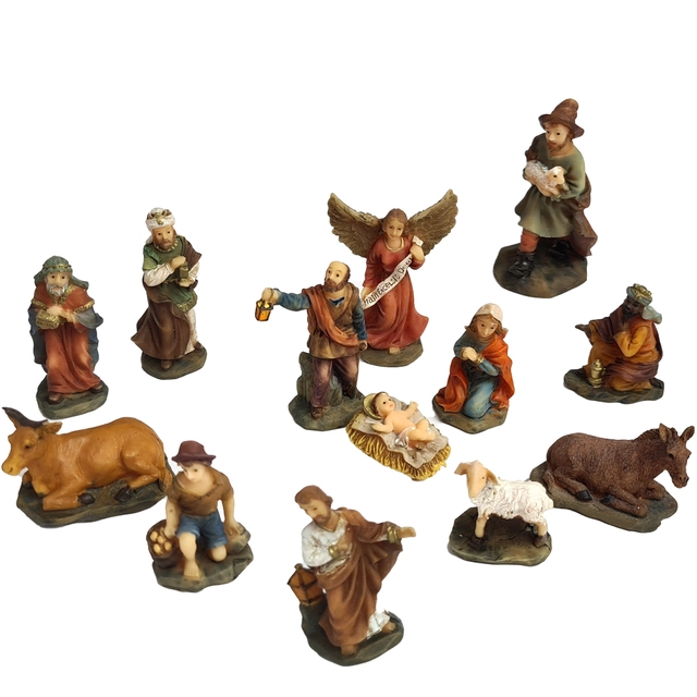 Figur Maria, Josef, Jesubarnet m.fl. Høyde: 5,5cm 